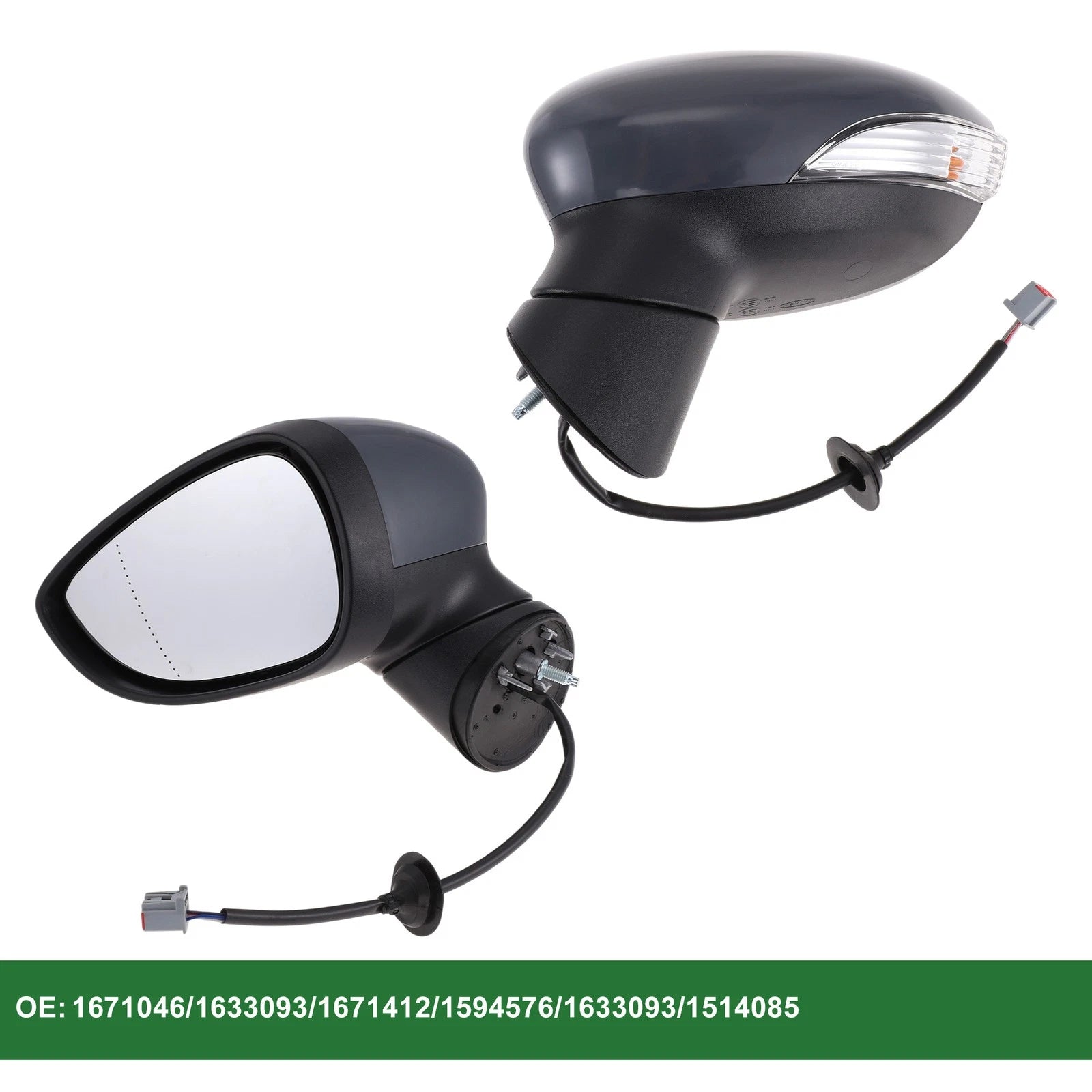 Left Side Door Mirror for Ford Fiesta Mk7 (2008–2012) Electric Adjust Gray