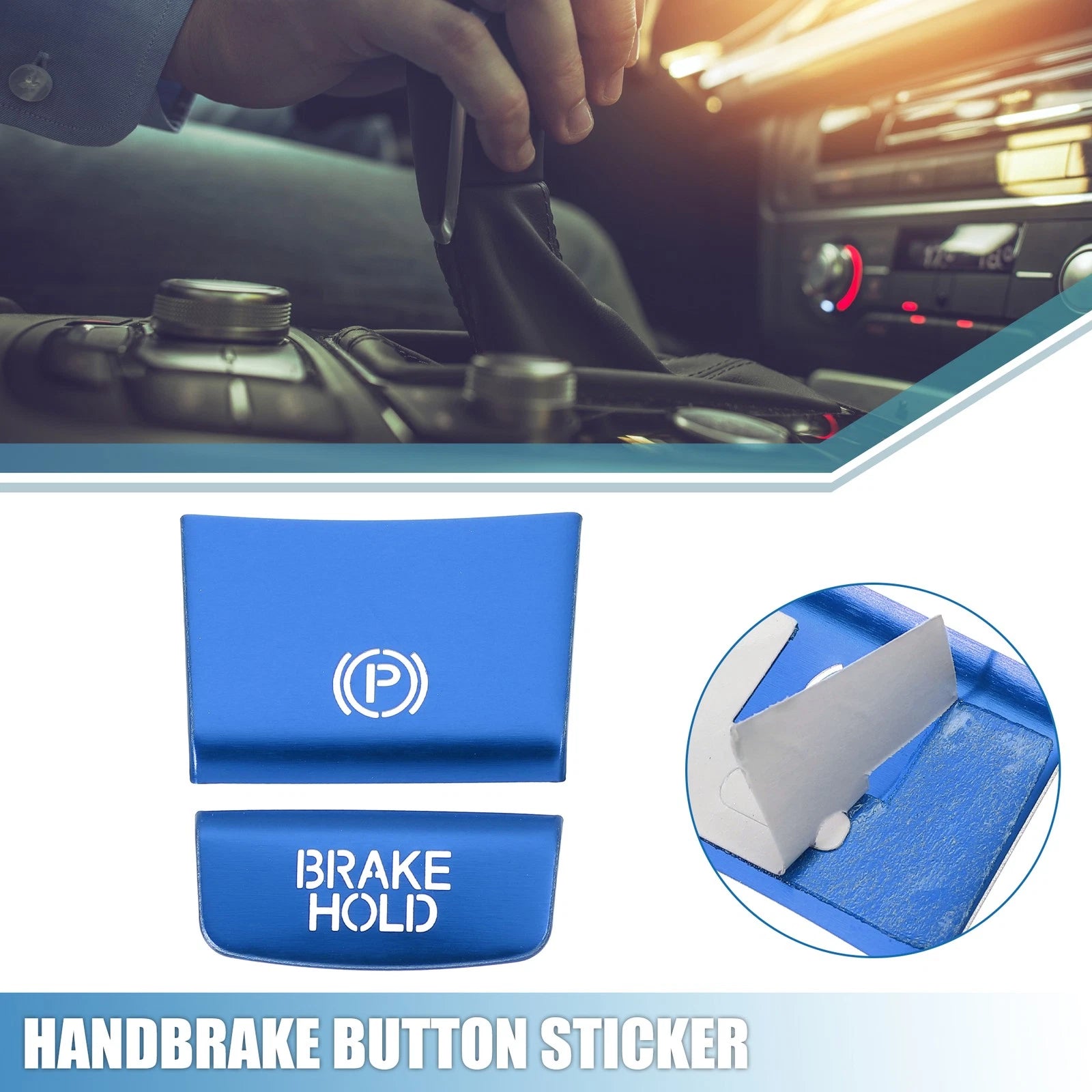 2X Handbrake Button Sticker for Honda HRV (2016–2020) Blue
