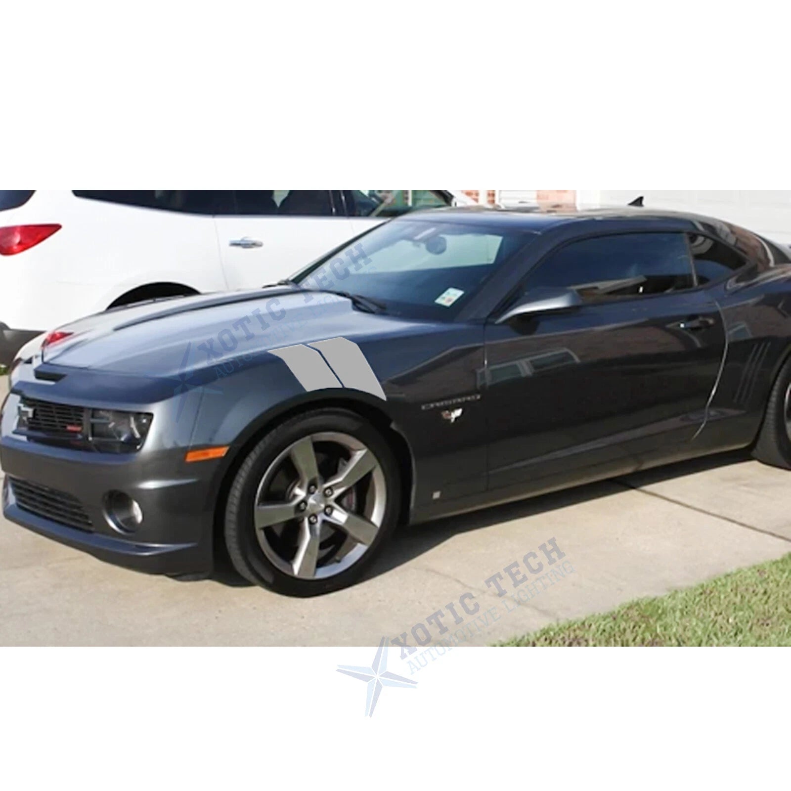 Gray Racing Hood Side Fender Stripe Decal Sticker for GMC (2012-2017)