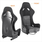 Pair Racing Bucket Seats for Universal Fit (Suede Leather, Grey)