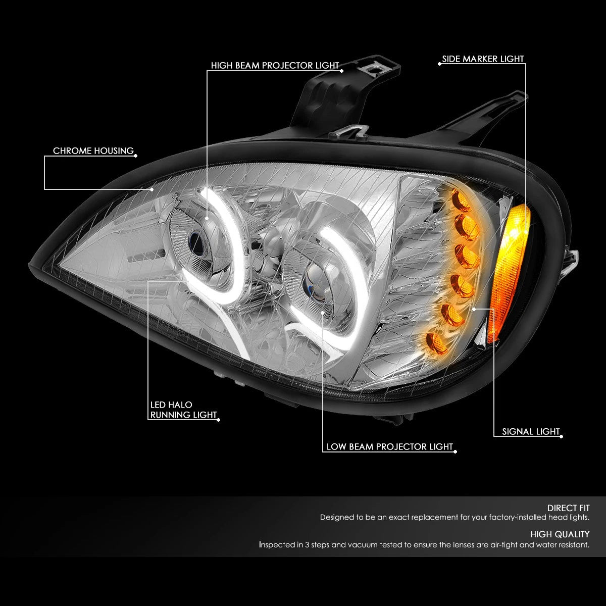 LED Dual Projector Headlight for Freightliner Columbia (2004–2017)