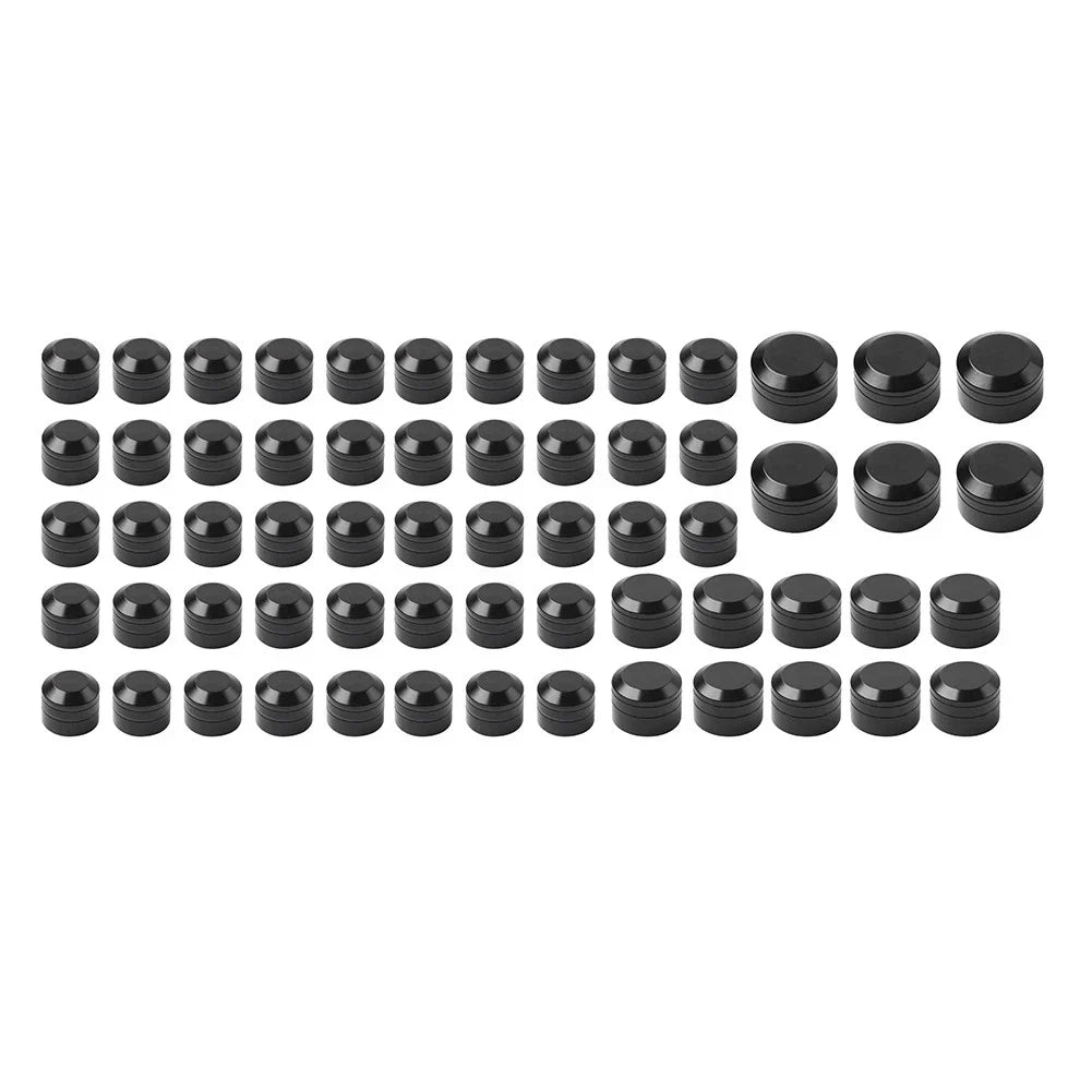 62X Black Engine Bolt Caps for Harley Touring Road King Street Glide (2017-24)