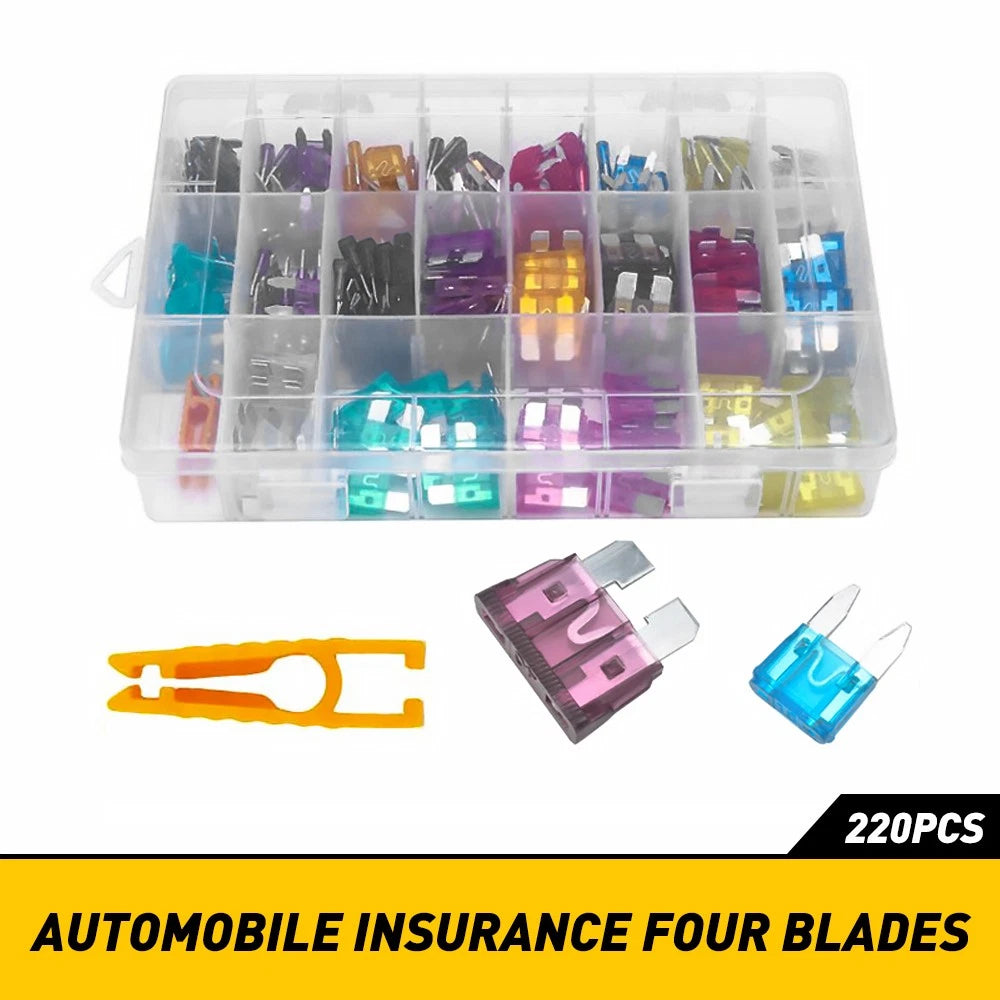220pcs Auto Fuse Blade Assortment Kit for Trucks and Cars