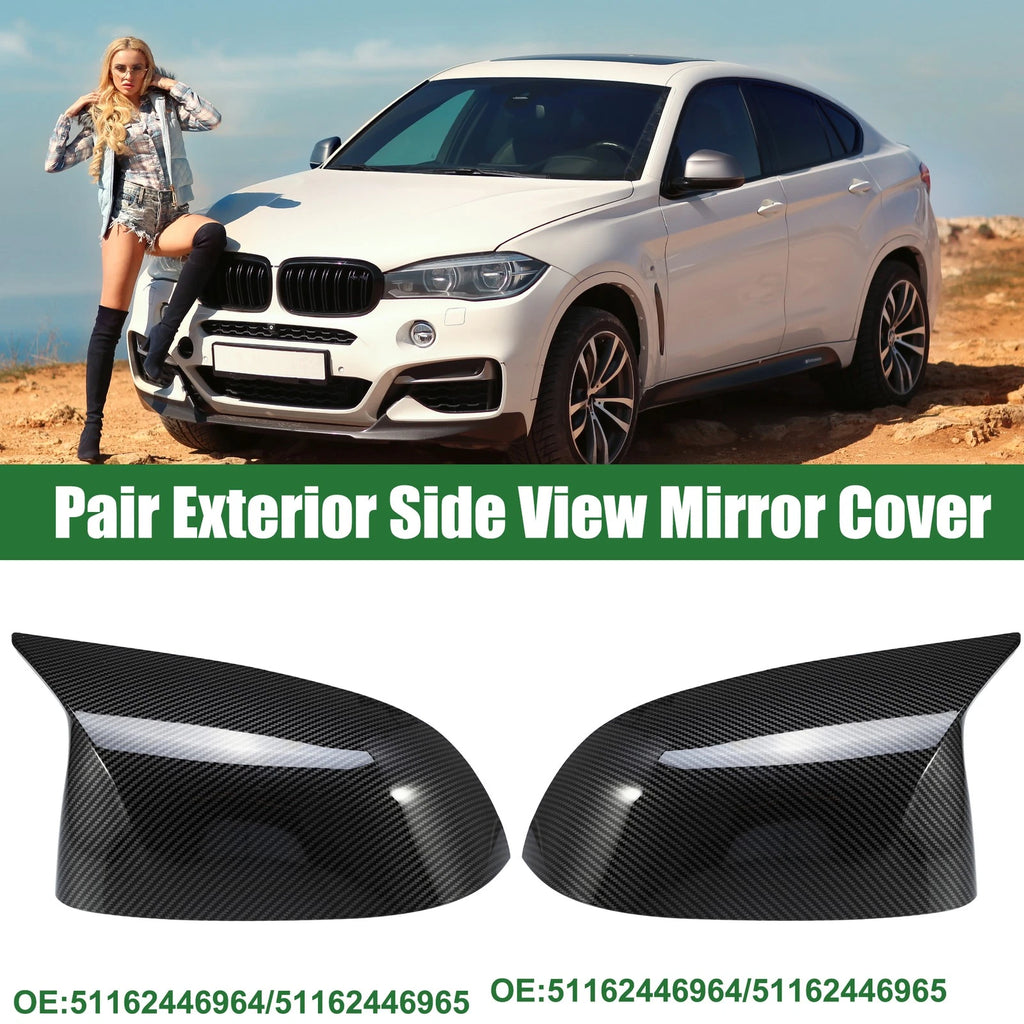 1 Pair Rearview Mirror Cover for BMW X3 G01 X4 (2018–2023) Black