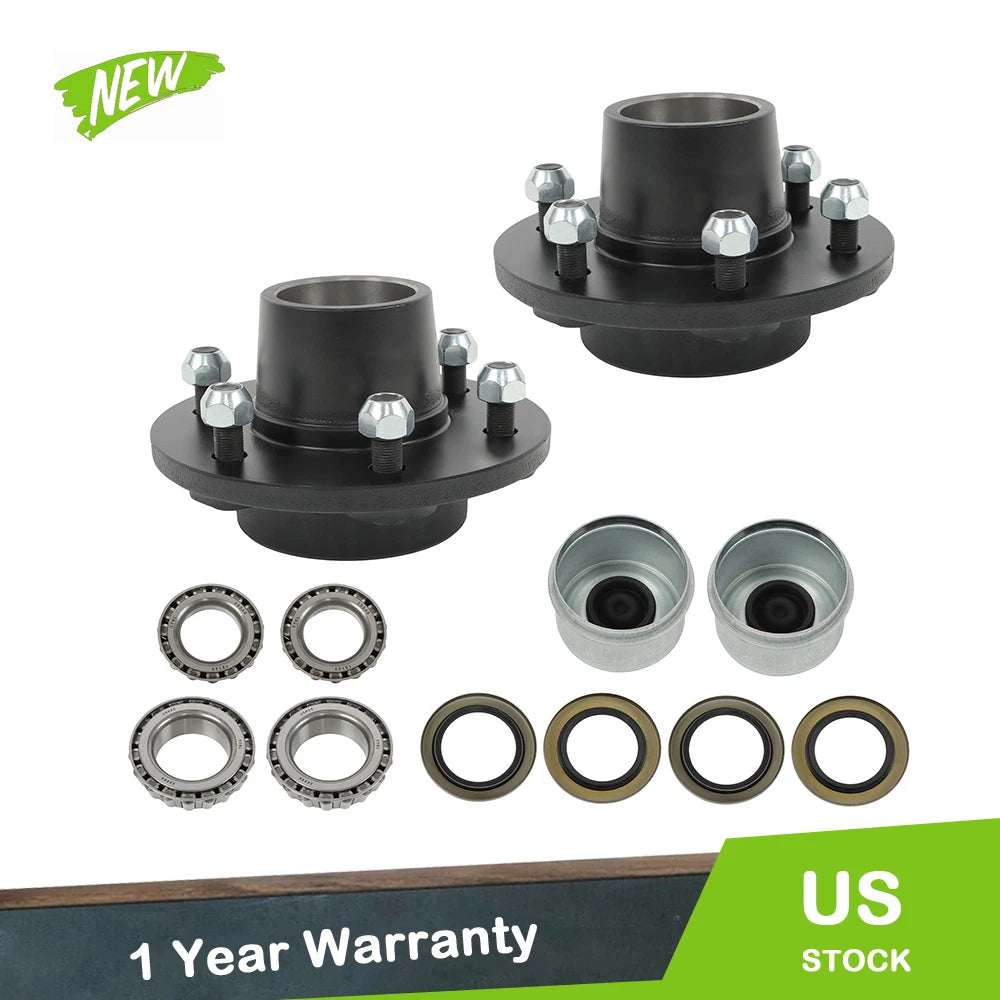 Set of 2 Trailer Wheel Hub Kits for 6,000-Pound #42 Hubs (6-Lug 5.5")
