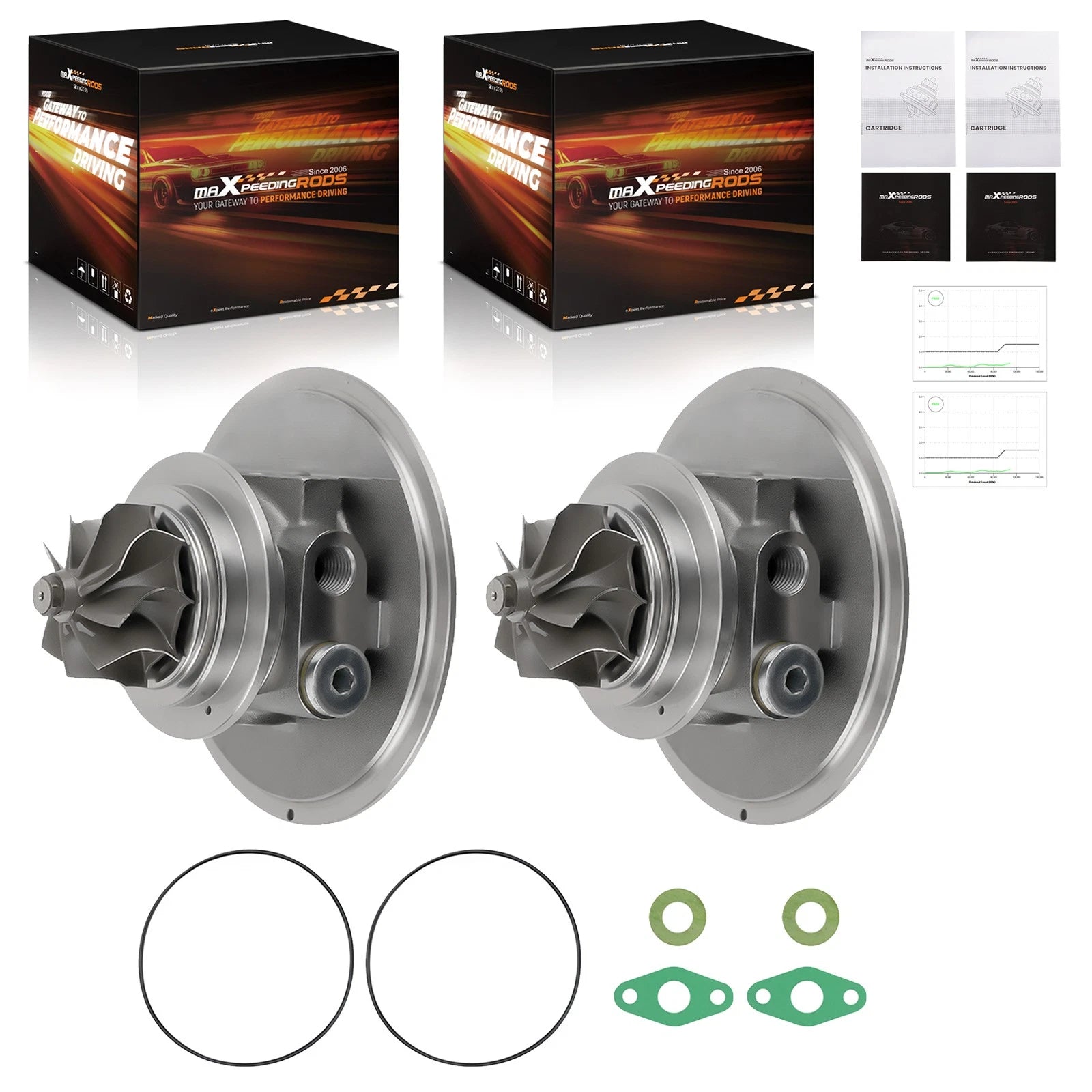 2X Billet Turbo Cartridge CHRA for BMW 550i 650i 750i X5 X6 (2010–2017)