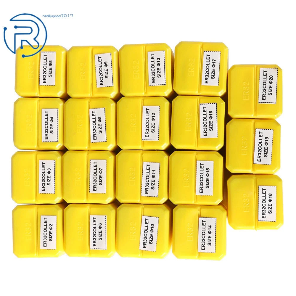 19Pcs ER32 Spring Collet Set for CNC Machine & Milling Lathe