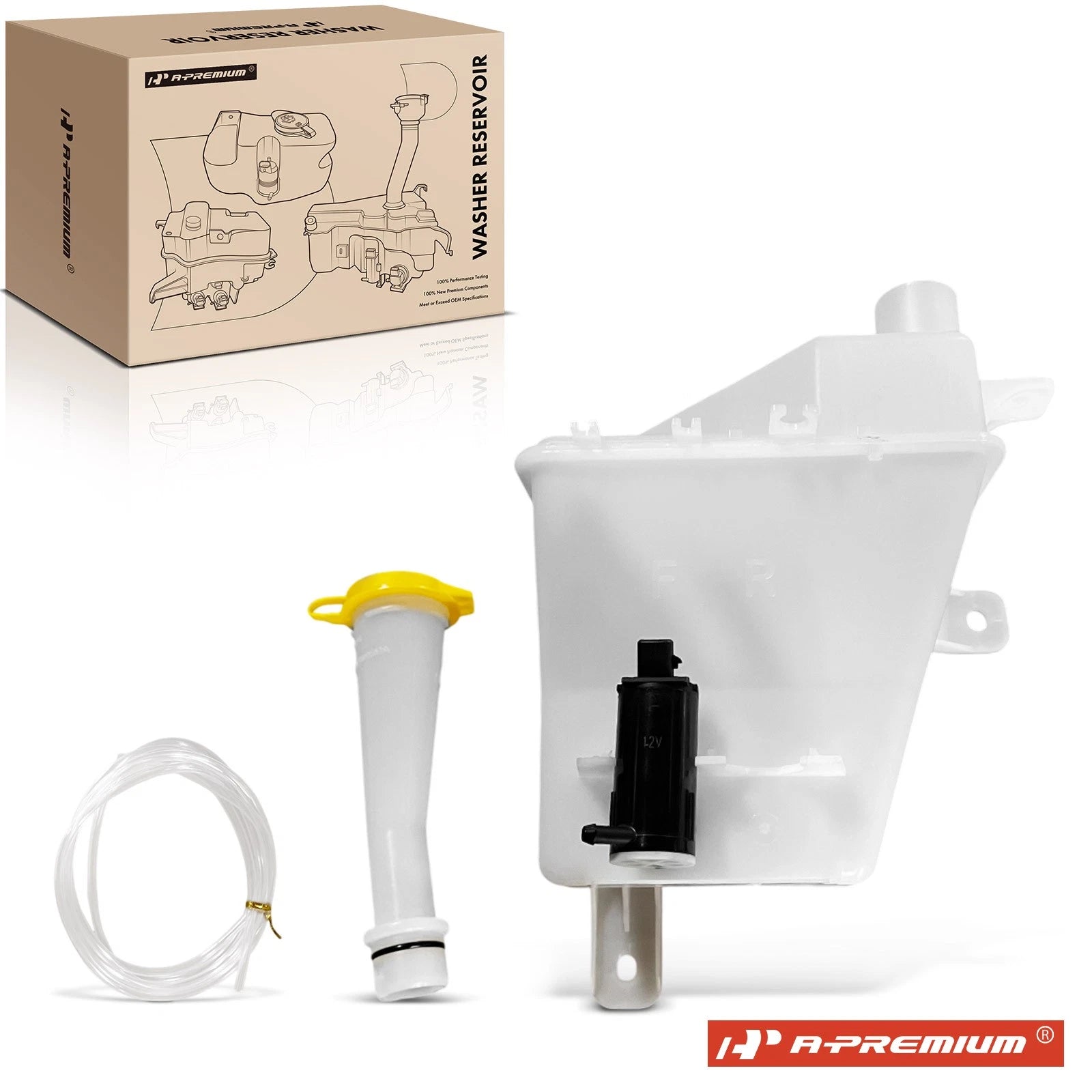 Windshield Washer Reservoir with Cap & Pump for Chevy Aveo (2004–2008)