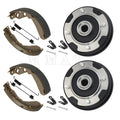 2X Rear Wheel Brake Drum Hub & Brake Shoes for Kawasaki KAF300 Mule (1993–2006)