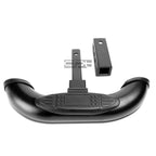 1.25"/2" Receiver Black Polished Rear Trailer Towing Hitch Cover Step Bar Guard