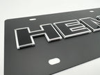 Black Metal License Plate with 3D HEMI Emblem Logo for Dodge (2005–2025)