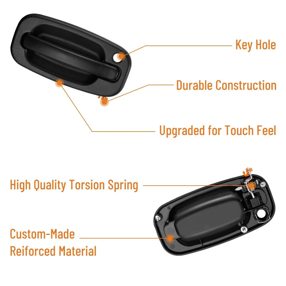 Front Outer Door Handle for 1999-2007 Chevy Silverado GMC Sierra (Pair)