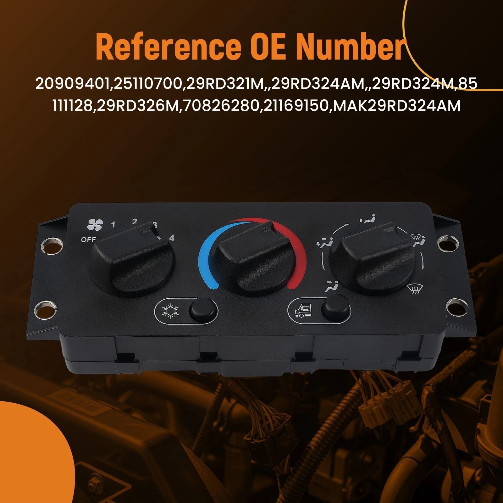 Heater Control Panel for Mack CXU612 CHU612 (2008-2018)