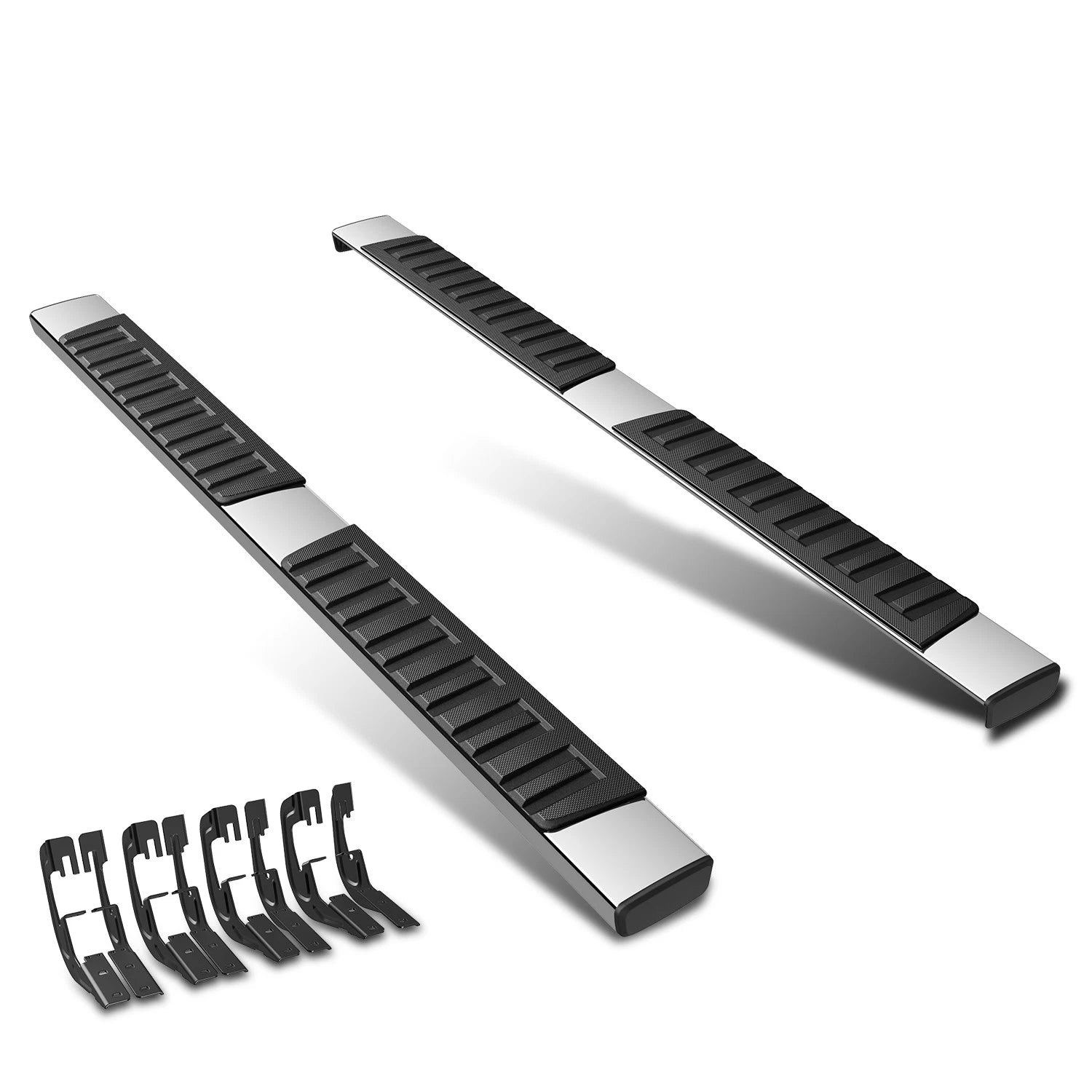 Set of 2 Chrome Side Step Nerf Bars for Silverado/Sierra Crew Cab (2007–2019)