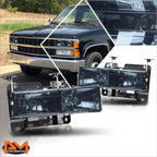 Smoked Housing Clear Lens Headlight for Chevy GMC C/K Pickup Suburban (1988–1999)