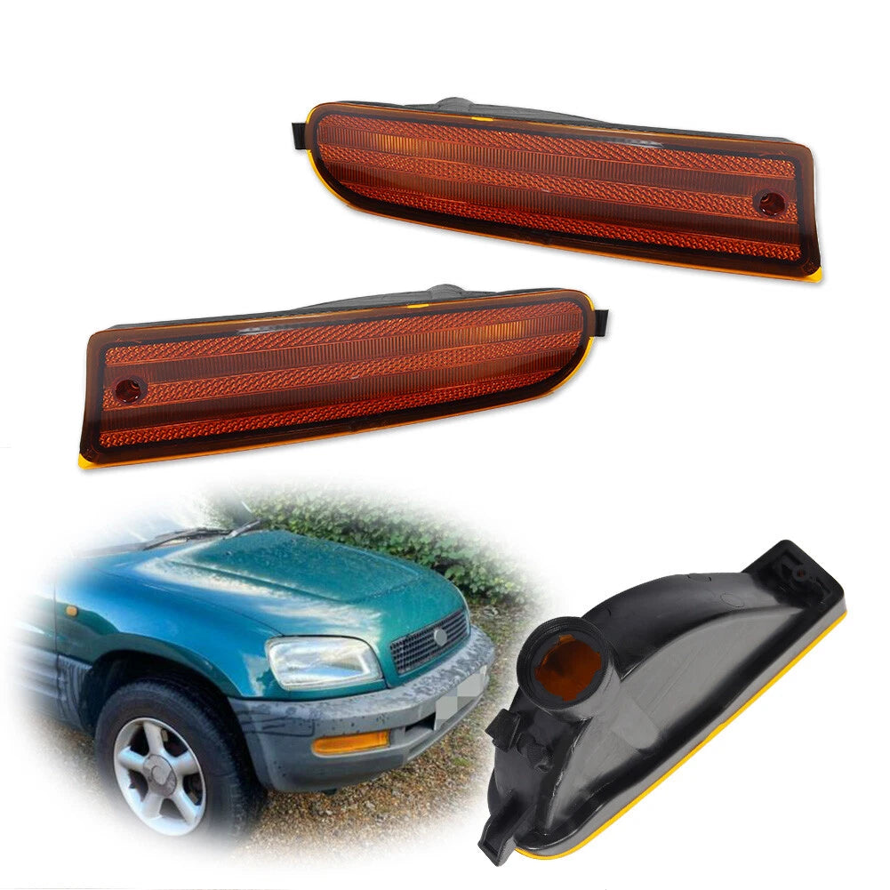 2X Front Amber Parking Signal Lights for Toyota RAV4 (1996–1997)