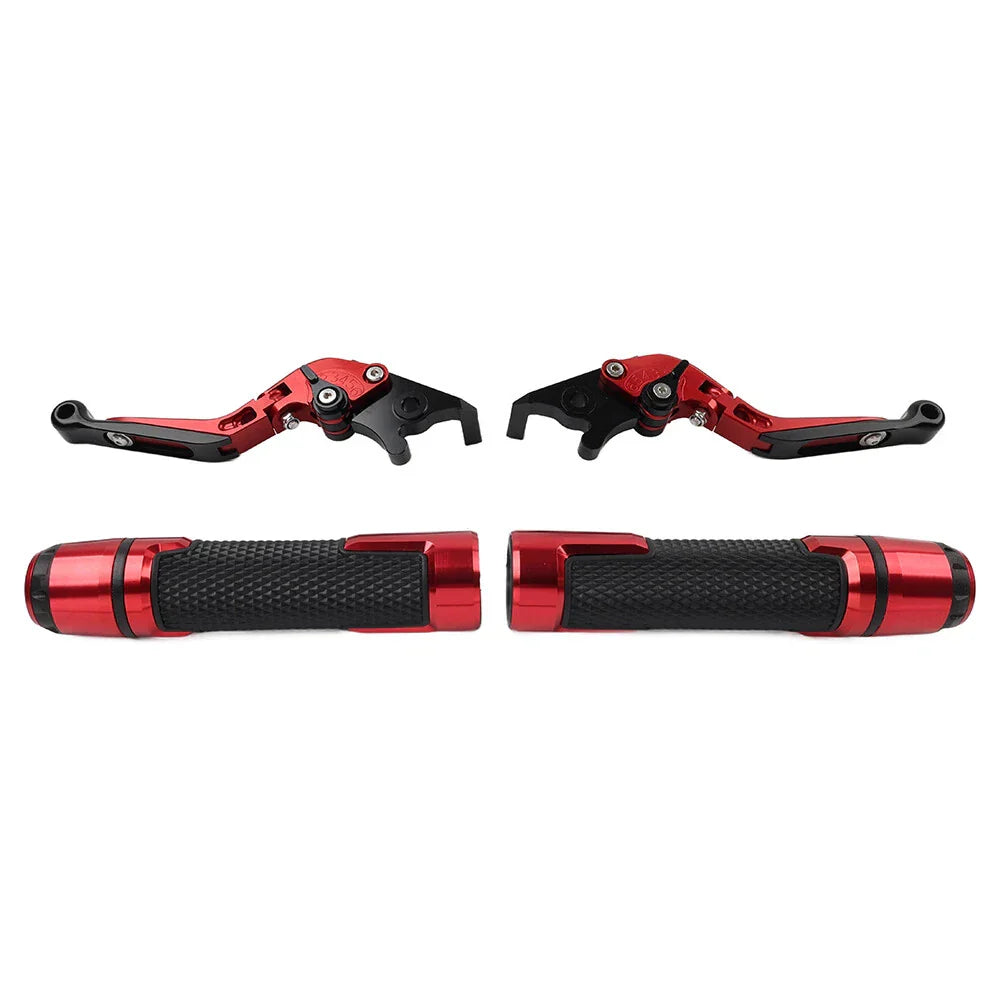 Red Extendable Brake Clutch Lever Grip Set for BMW S1000XR (2015-2021)