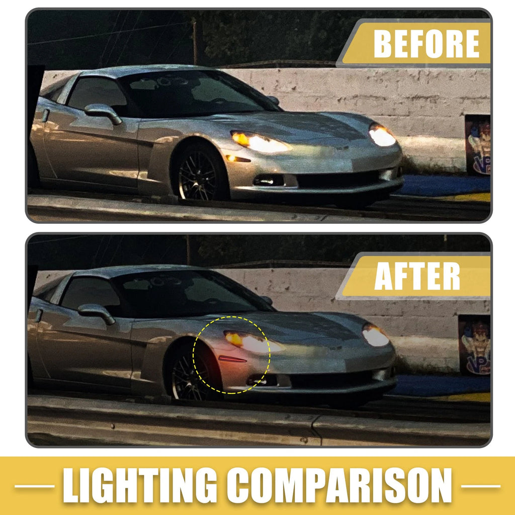Set of 2 Rear LED Side Marker Lights for Chevy Corvette (10440721)