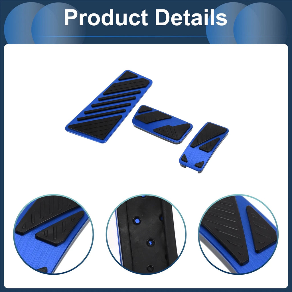 3 Pcs Automatic Foot Accelerator Pedal Covers for Ford Ranger (2024) Blue