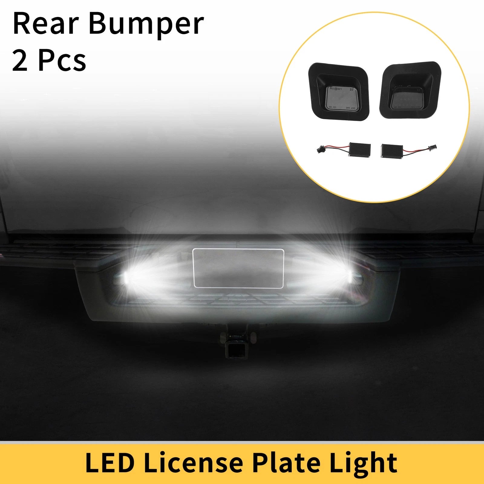 2X License Plate Light White for Dodge Ram 1500 2500 3500 (Smoked Lens)
