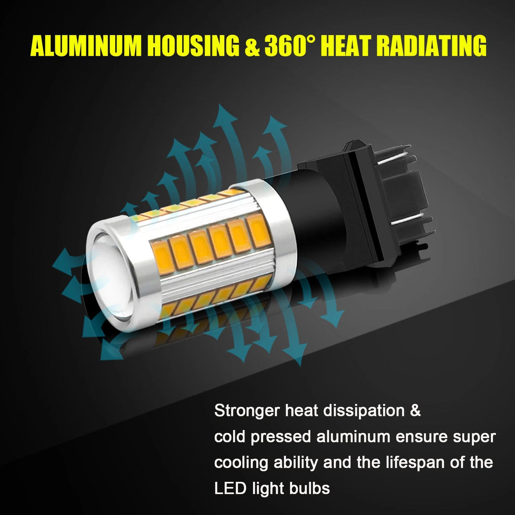 Amber LED Turn Signal Side Marker Bulb 3157 for 3156 (3000K) 2PCS (2010-2012)
