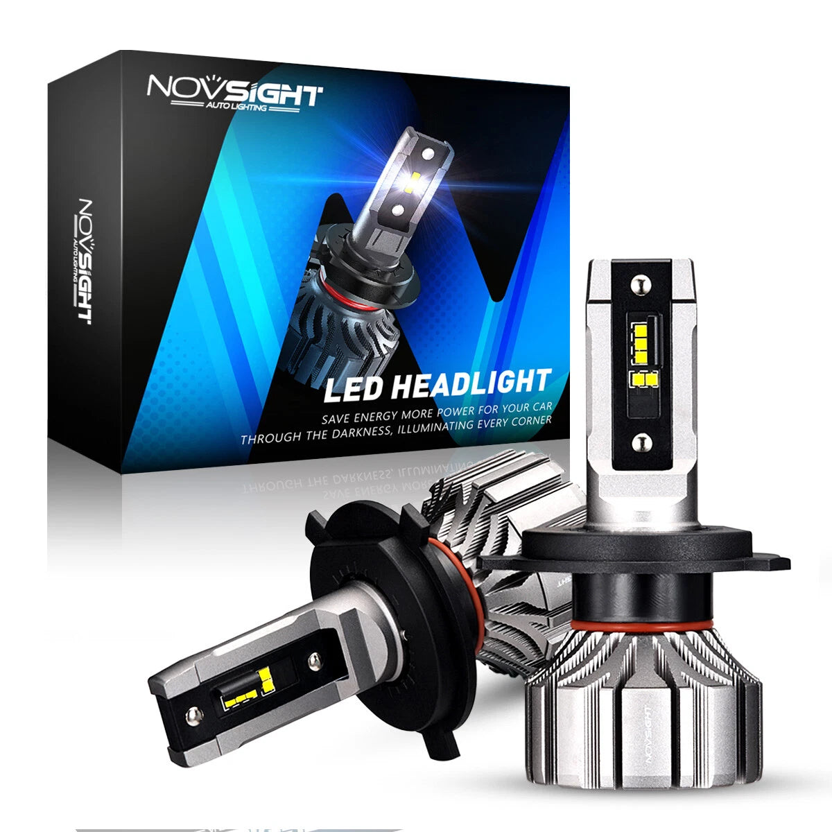 2X H4 9003 HB2 LED Headlight Bulbs for Universal Vehicles (6500K)