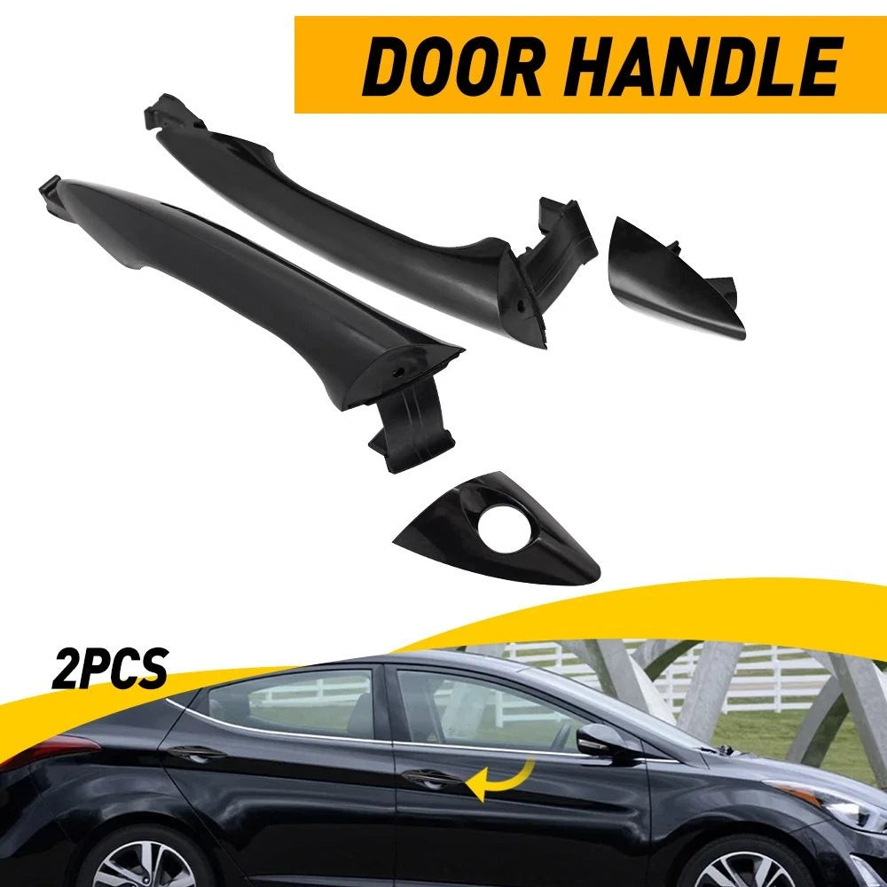 2X Exterior Door Handle for Hyundai Elantra (2011–2016) Black