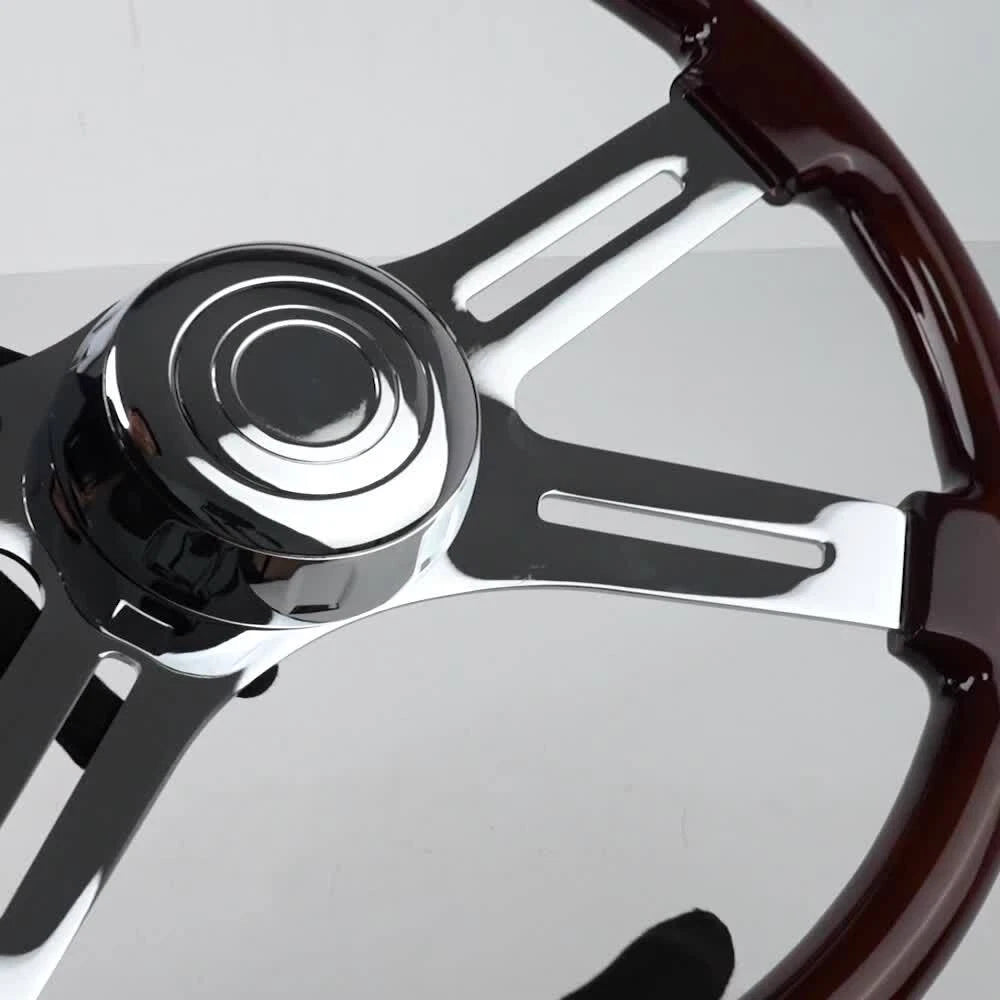 18" Aluminum Classic Wood Steering Wheel for Truck