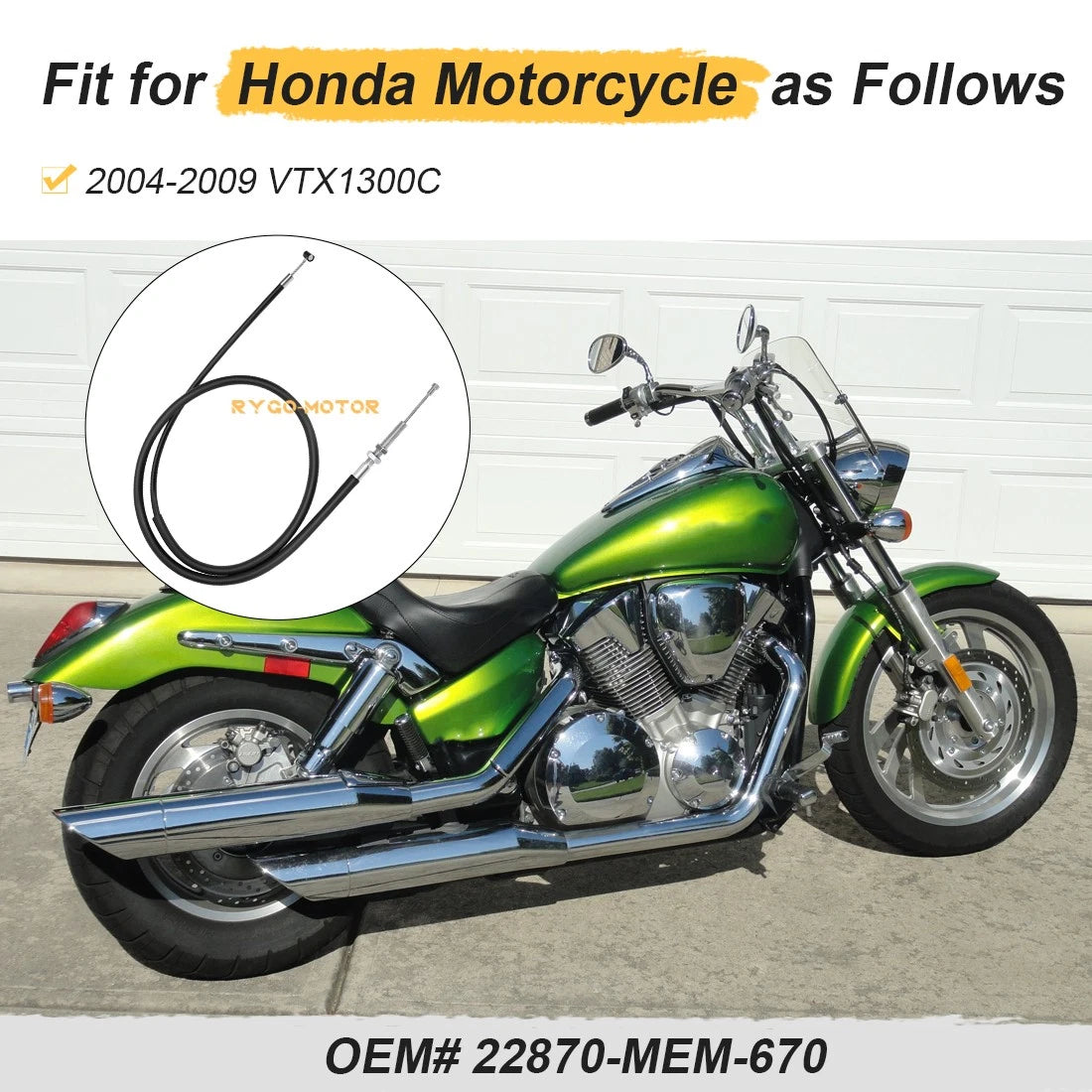 Clutch Cable for Honda VTX1300C (2004–2009) 22870-MEM-670 #Z104