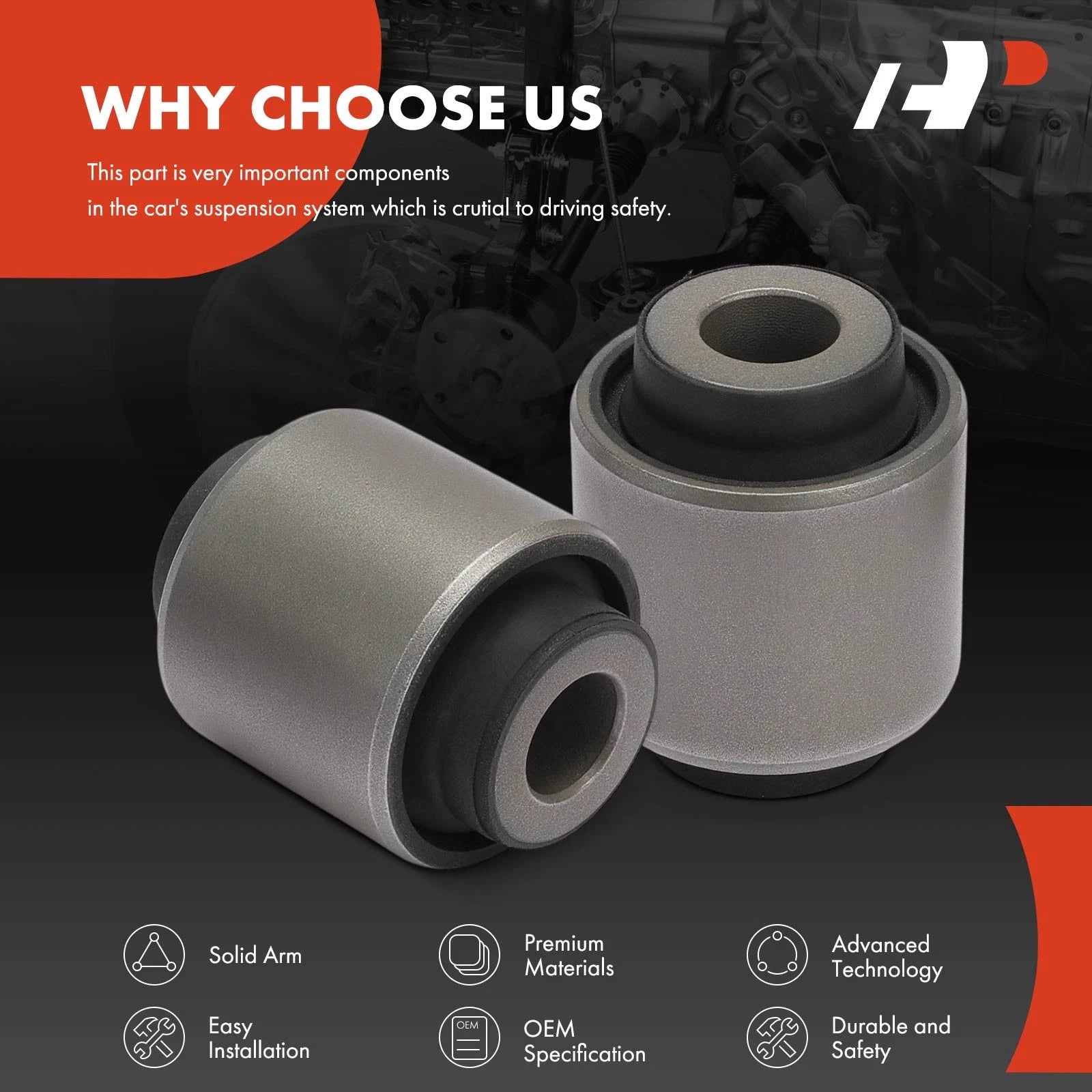 2X Rear Upper Control Arm Bushings for Mitsubishi Eclipse (2006-2012)