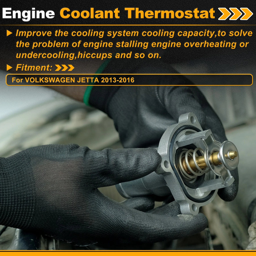 Engine Coolant Thermostat 03C121113J for Volkswagen Jetta (2013–2016) with Seal