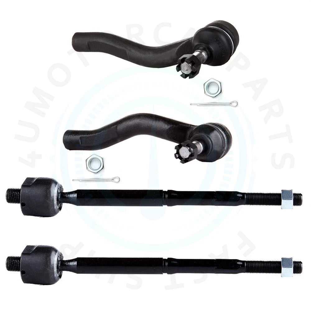 Set of 4 Front Inner Outer Tie Rods for Toyota Echo (2000–2005)
