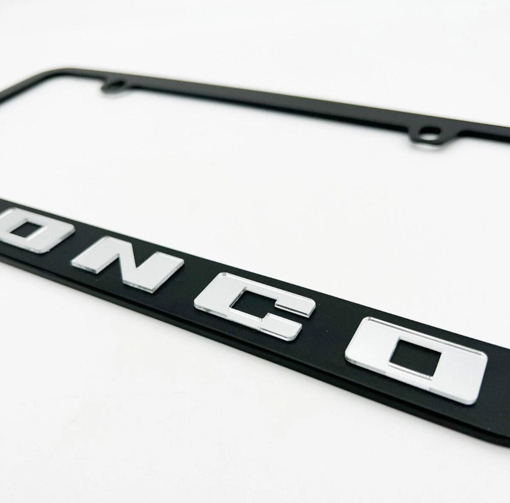 License Plate Frame Premium Stainless Black for Ford Bronco (1966–2024)