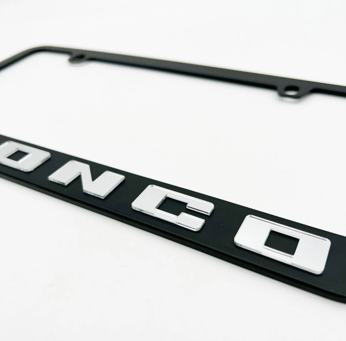 License Plate Frame Premium Stainless Black for Ford Bronco (1966–2024)