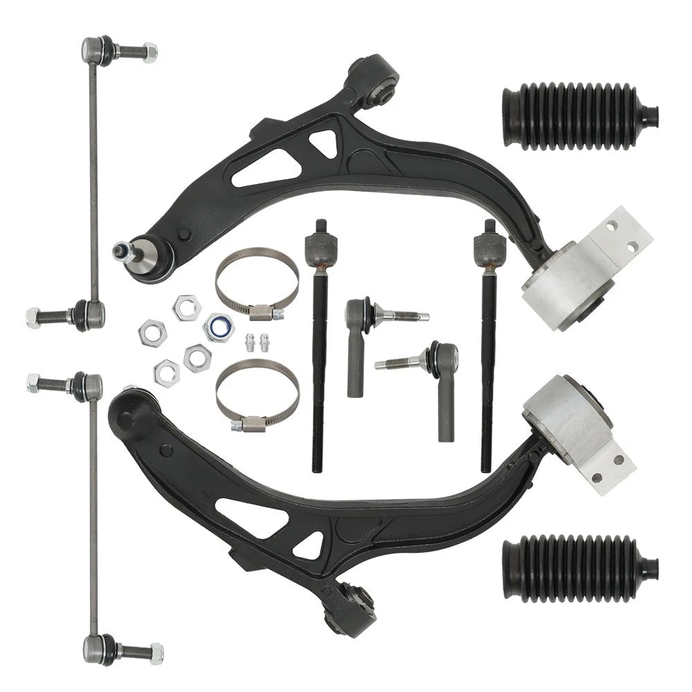10X Front Lower Control Arms Sway Bars Tie Rods for Ford Flex Lincoln MKT (2013–2017)