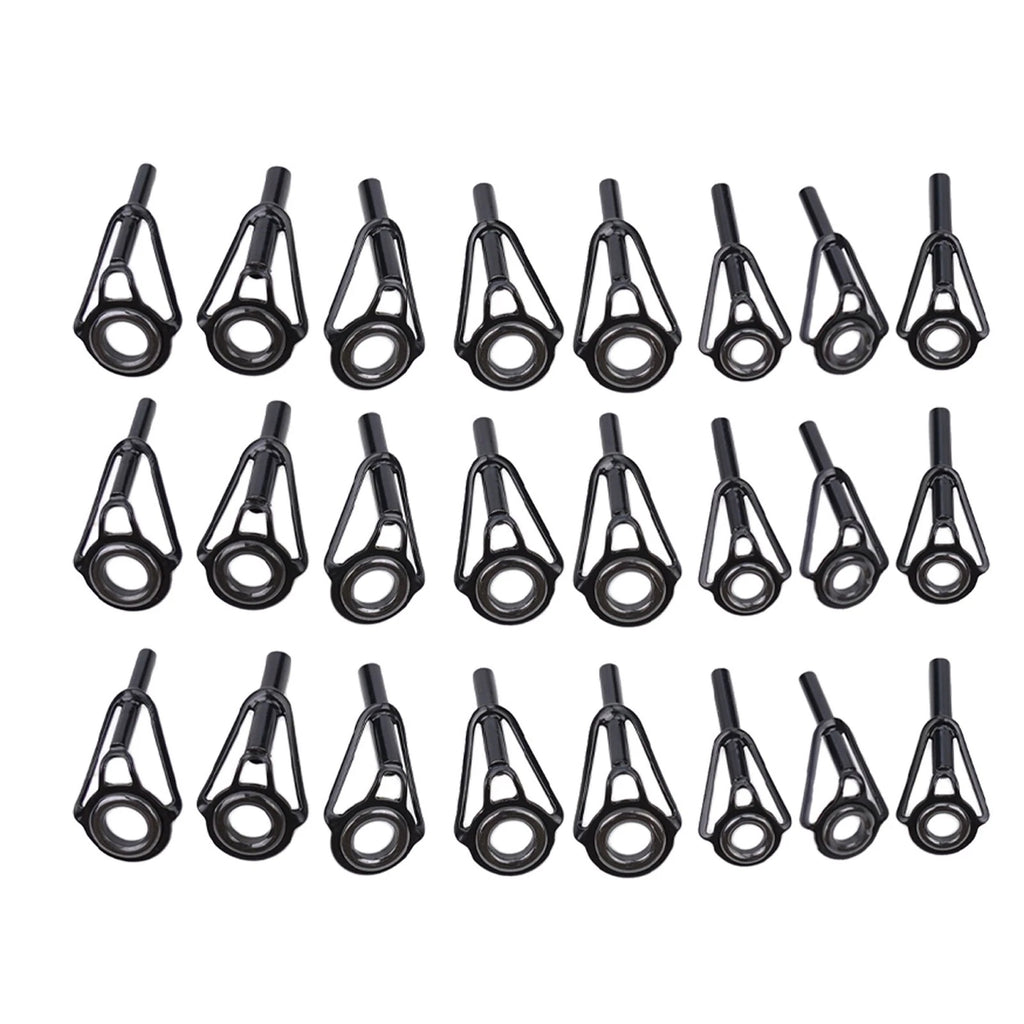 24pcs Ceramic Fishing Rod Guides Line Rings Repair Set