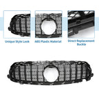 Front Upper Bumper Grille for Mercedes E200 AMG Body Styling Black (2017-2023)