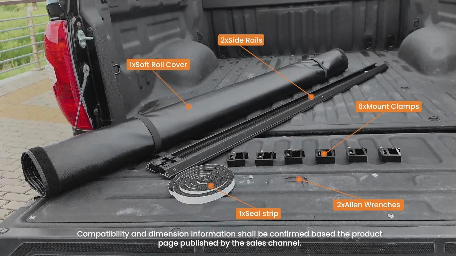 6.5ft Roll Up Bed Cover for Dodge Dakota (1997–2004) Waterproof Vinyl Black