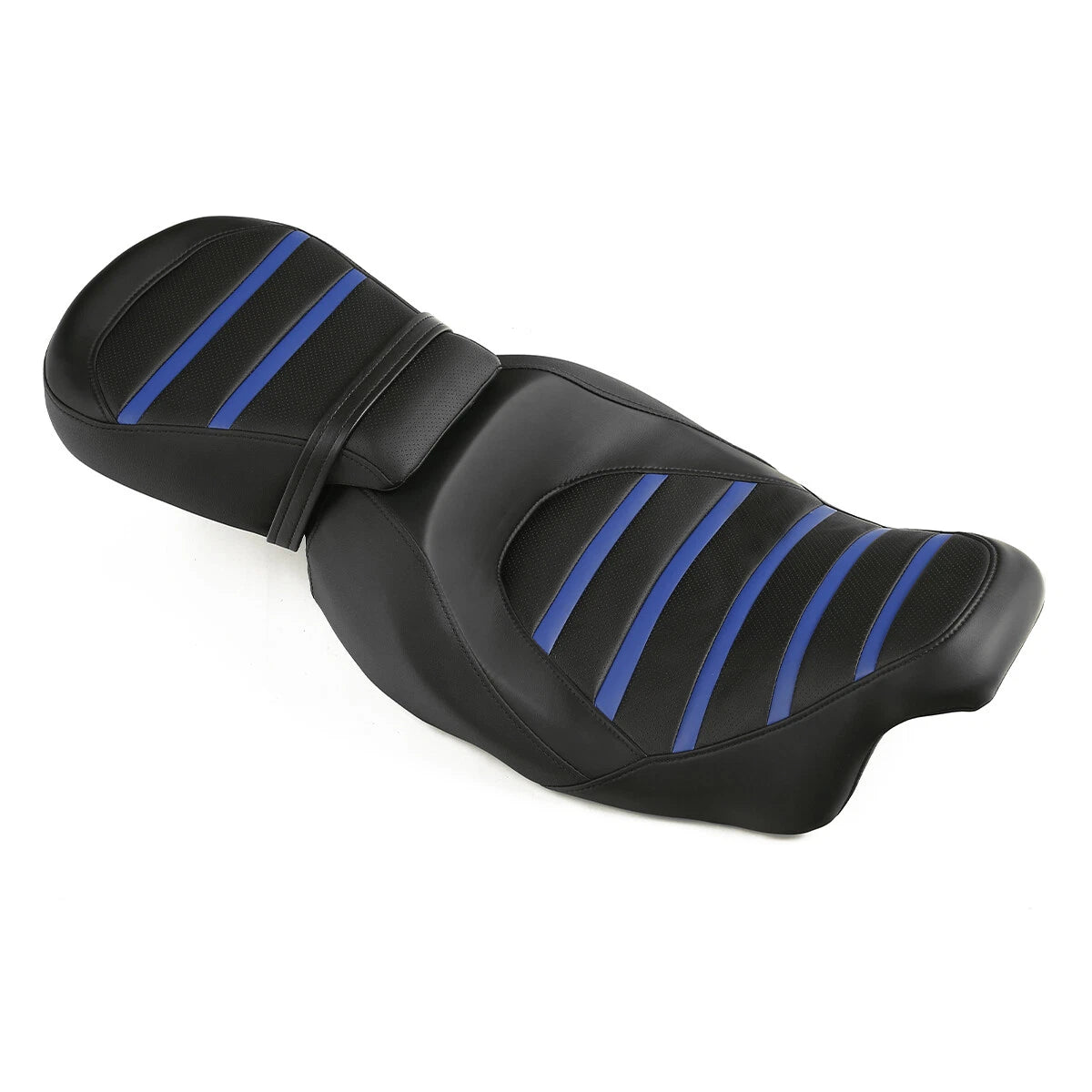 Rider Driver Passenger Seat for Harley Touring Street Glide (2009–2023) Black Blue