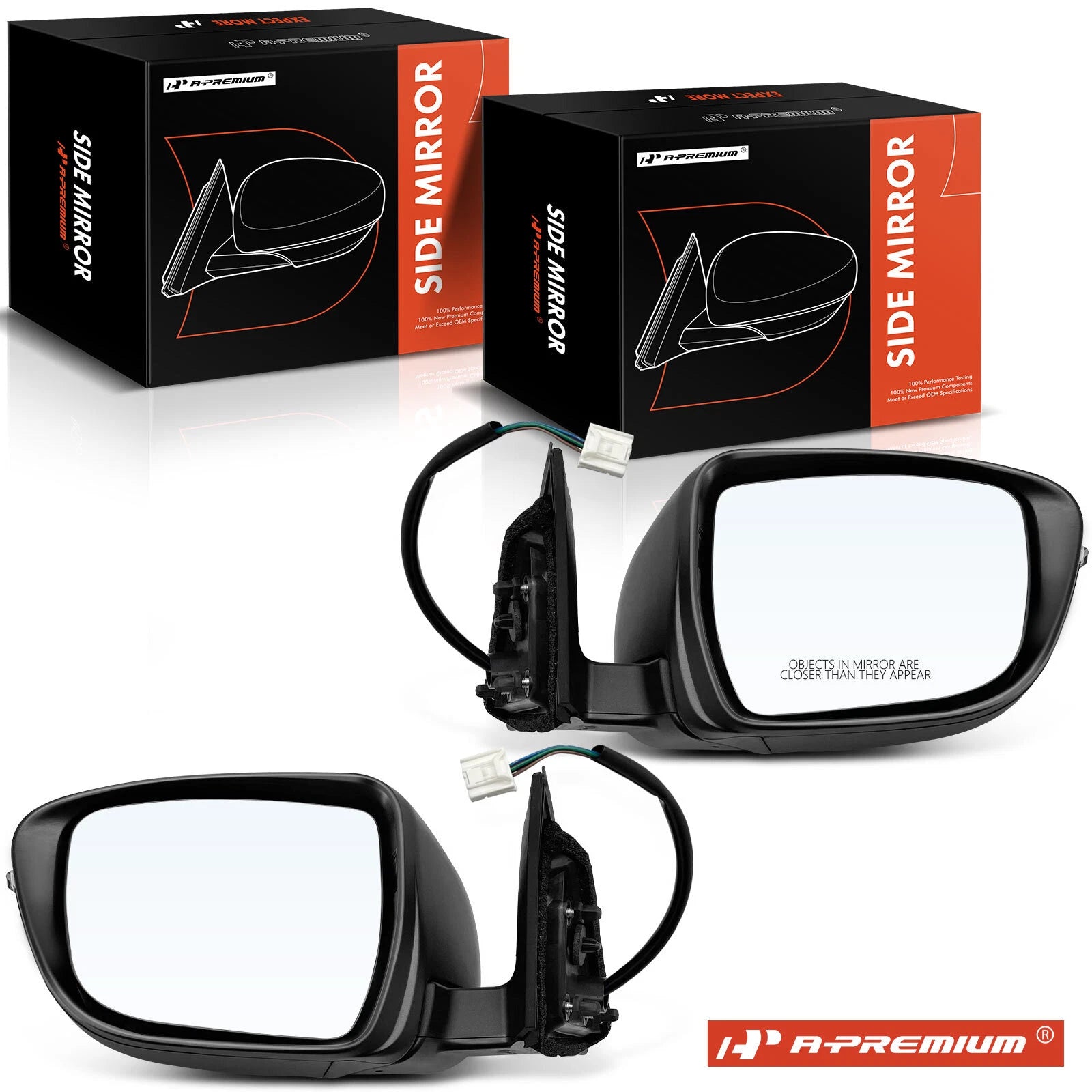 Power Mirror Pair with Manual Fold Signal for Nissan Rogue (2014–2016)