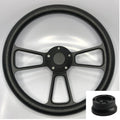 Billet Steering Wheel 14 Inch Black Wrap for Universal Fit Vehicles (—)
