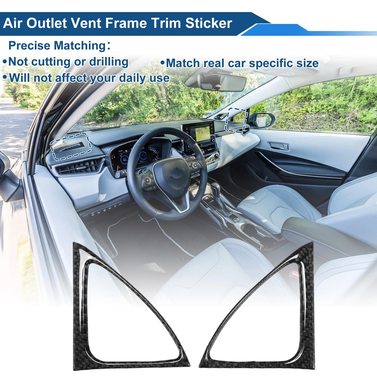 Set of 2 Air Condition Outlet Vent Trim Cover Frames for Toyota Corolla (2007–2013)