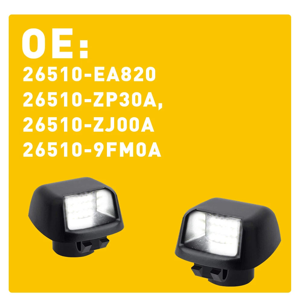 2X LED License Plate Light for Nissan Navara D40 Frontier (2006–2019)