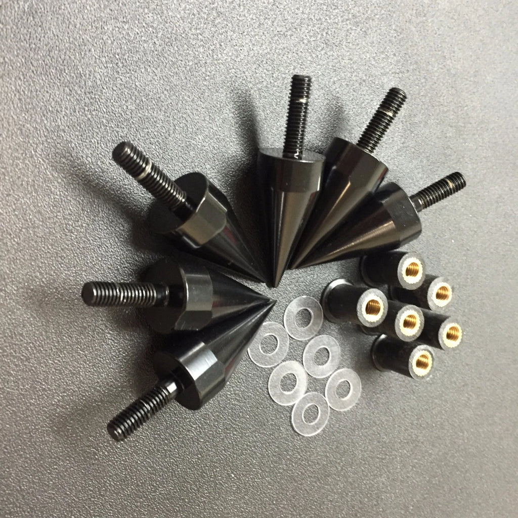 Spike Bolts for Motorcycle Windscreen Fairings License Plate (Black)