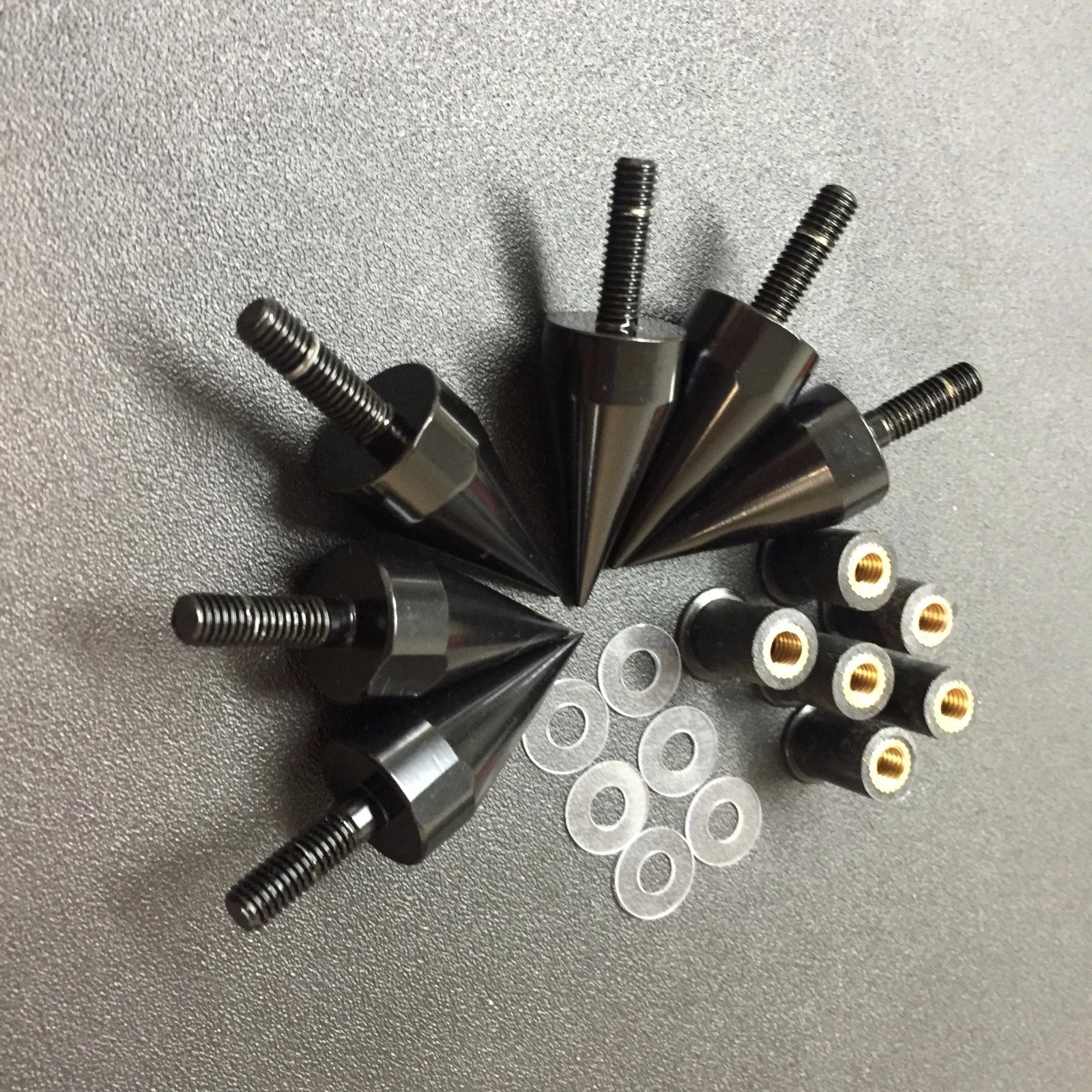 Spike Bolts for Motorcycle Windscreen Fairings License Plate (Black)