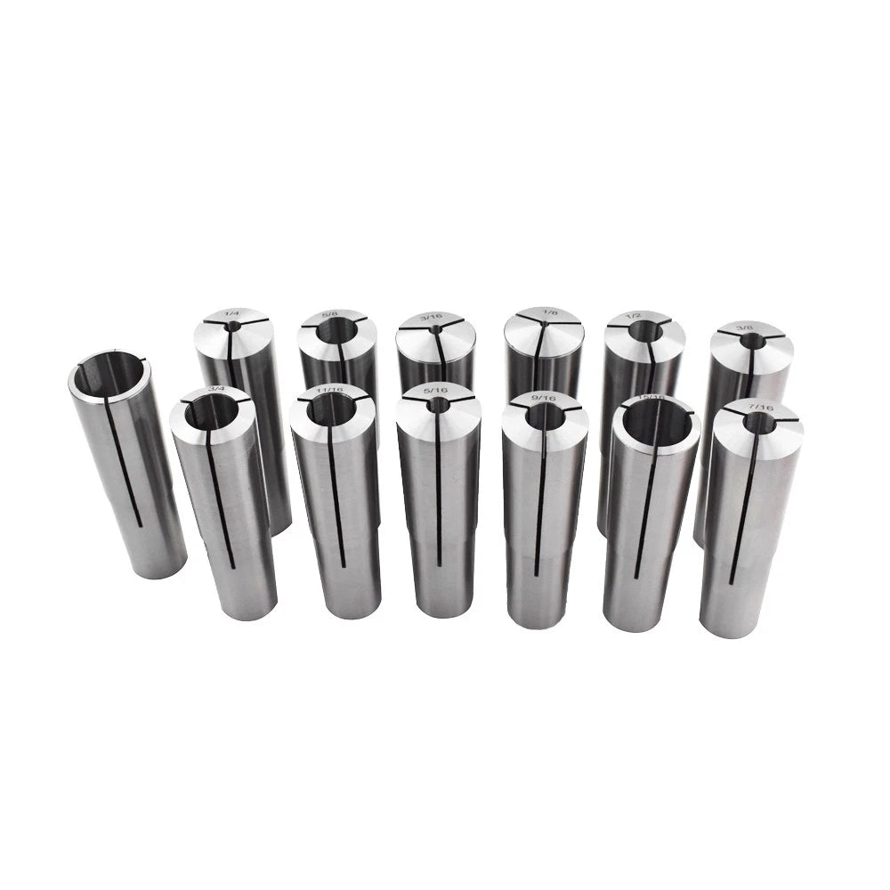 Set of 13 Morse Taper Collets 4MT for Various Applications (1/8" - 1")