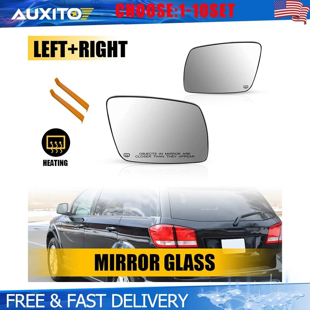 Set of 2 Heated Mirror Glass for Dodge Journey (2009–2020) 68045692AA 68045693AA