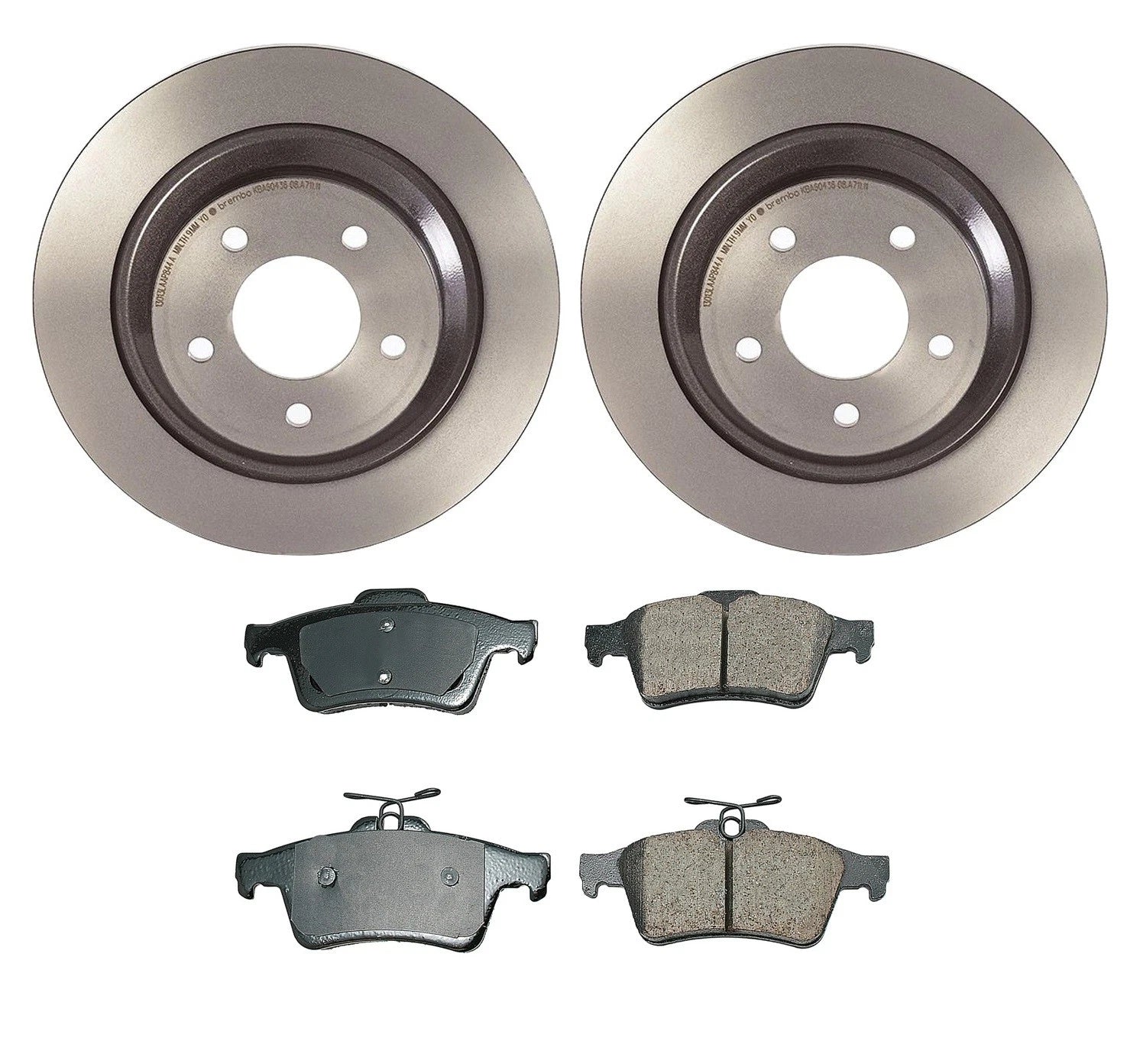 Akebono Rear Brake Kit Set of 4 Euro Ceramic Pads & 302mm Disc Rotors for Mazda 5 (2006–2015)