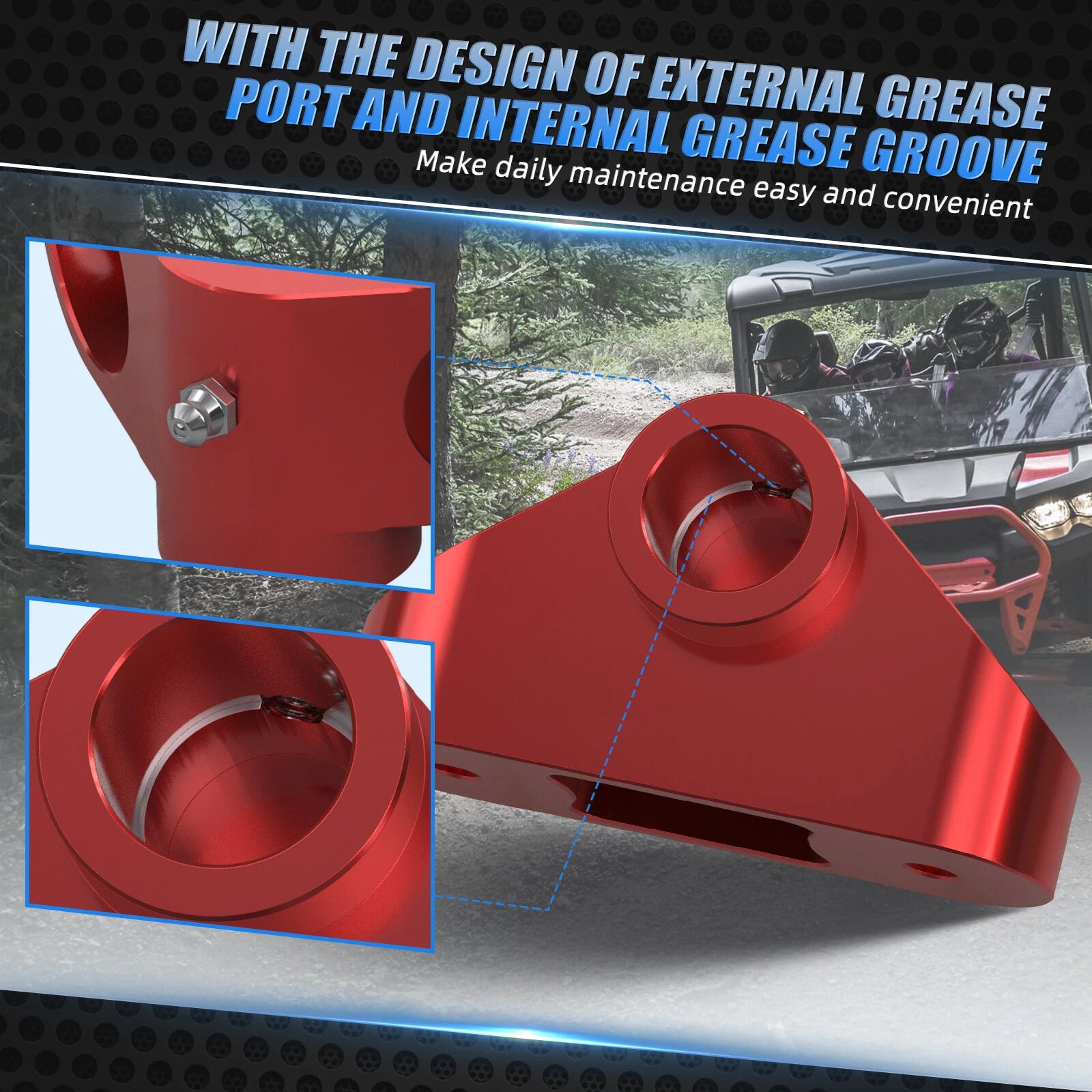 Dump Bed Hinges Grease Fitting Rebuild Kit for Can-Am Commander 1000R (2021–2023)