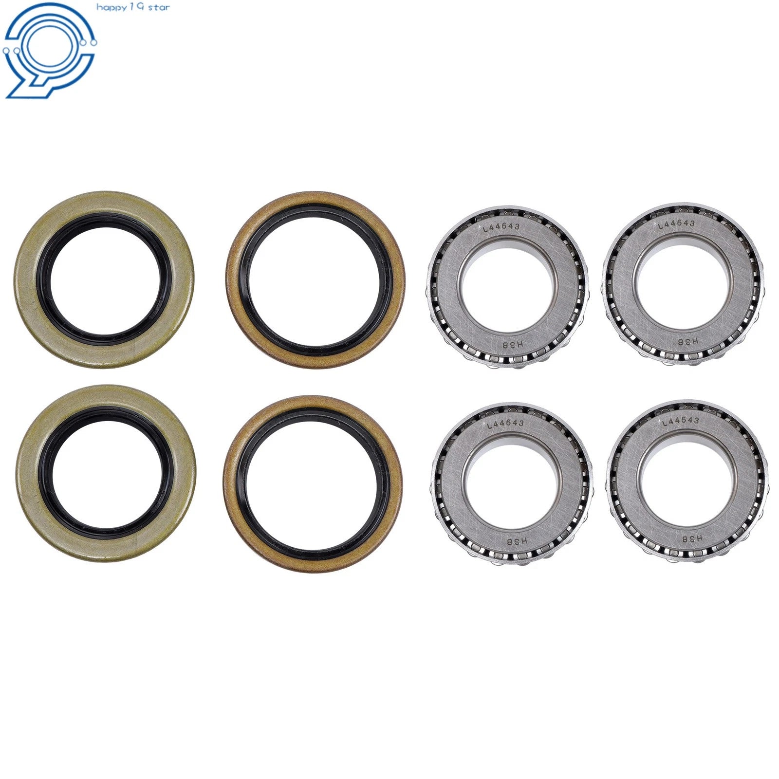 Set of 4 Galvanized Trailer Hub Kits for 2000 lbs Trailers